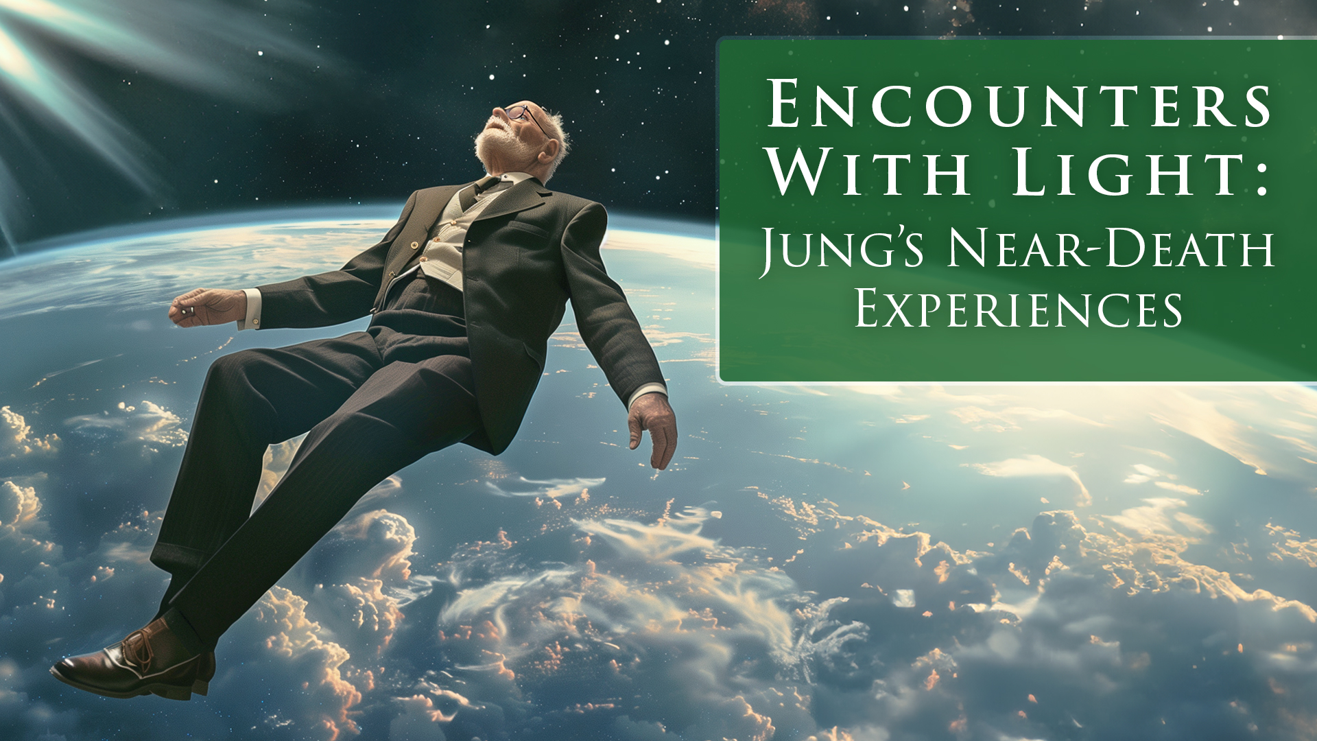 CG Jung floating in a field of light having a near-death experience.