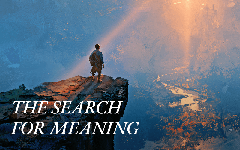 A man looks out over a cliff's edge, symbolizing Gary Lachman's search for meaning.